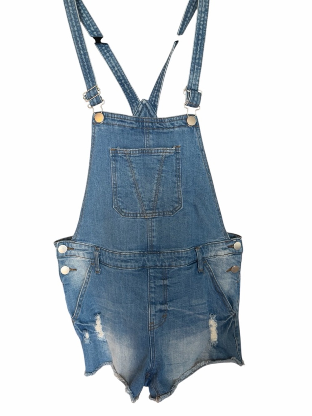Ashley Mason Sky Blue Denim short overalls